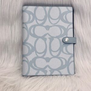 NWT Coach Notebook in Sketch Signature Canvas in Ice Blue CB151